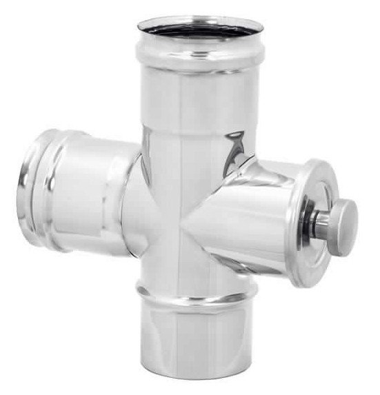 RACCORDO INOX A T 90° CON ISPEZIONE